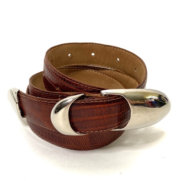 Cipriani Accessories - *DONATING 10/14* Cipriani Genuine Lizard brown & silver belt/ Small